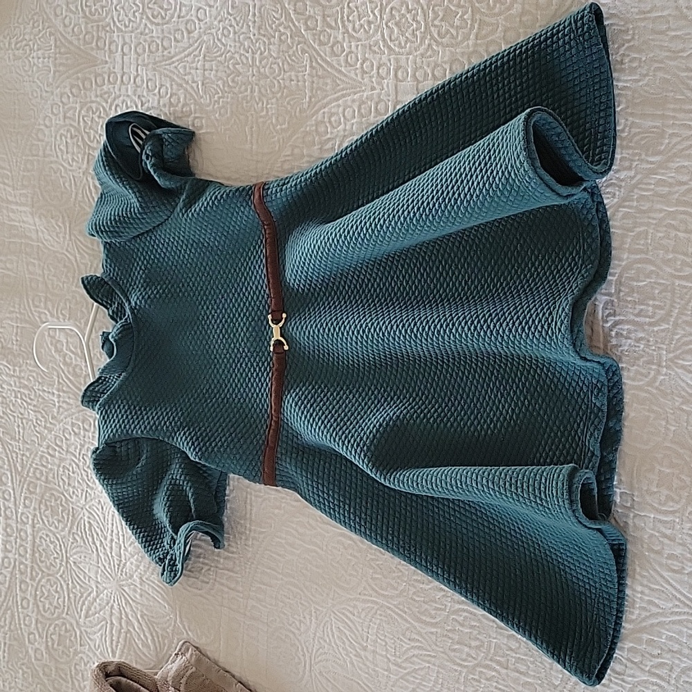 Janie and Jack Quilted Jacquard Puff Sleeve Dress, Size 5